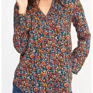 Floral cotton long sleeve blouse by Old Navy size M